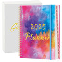Gannyfer 2026 Planner, Hardcover Calendar Planner Weekly and Monthly, Use Now Through Aug 2026, 6.1" x 8.3", Spiral Agenda Book with Monthly Tabs, Inner Pocket, for Men, Teachers, Students, and Women
