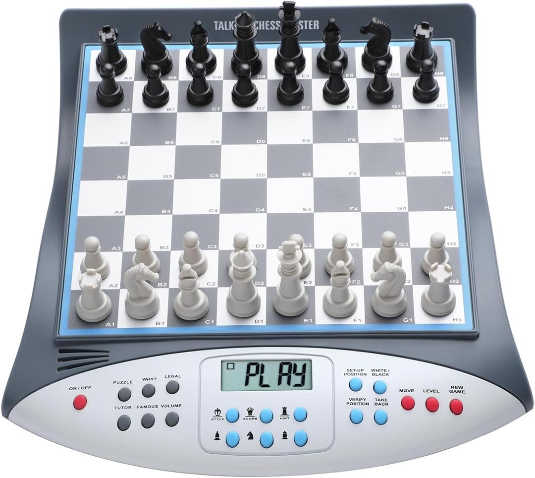 Electronic Chess Set with Voice Teaching System, Magnetic Computer Chess Game, Great Partner for Beginners & Improving Players, Electronic Chess Board Grows Your Chess Skills