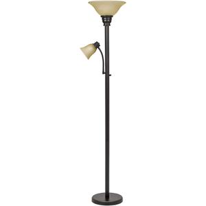 Catalina Lighting 18223-002 Transitional Uplight Floor Lamp with Reading Light, Standing Lamp, Living Room Light, LED Bulb NOT Included,71", Dark Bronze