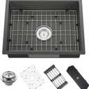 Black Kitchen Sink, 23x18x5.5 Inch Low Height Design Single Bowl Stainless Steel Undermount Kitchen Sink Come With Accessories Ensure Individuals With Limited Mobility Easily Accessing And Using