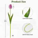 6PCS 23" Fake Tulip Flowers Artificial Violet Tulips Long Stem Faux Flower, Silk Flower Dcor for Floral Arrangement Home Farmhouse Wedding Decoration
