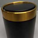Mini Trash Can with Lid, Metal Small Tiny Mini Trash Bin Can, Mini Countertop Trash Cans for Desk Car Office Kitchen, Swing Top Trash Bin 1.5 L/0.40 Gal (Black)