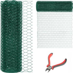 48'' x 50' Green Chicken Wire Fencing, 1 inch Chicken Wire and 19 Gauge Poultry Netting, Garden Mesh Fence Roll for Floral Arrangements/Crafts/Farm/Livestock/Pet Protection