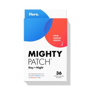 Mighty Patch Day and Night Patches  The Hydrocolloid Patch Duo Pack. Derm-Tested. Medical-Grade Hydrocolloid. Absorbs Pimple Gunk in 6-8 Hours. 36ct (18x Original, 18x Invisible+)