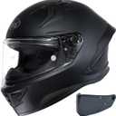 CYRIL Full Face Motorcycle Helmet DOT Approved, Street Bike Racing Helmet | Includes quick release clear and tinted visors, optimized aerodynamic vent system with washable lining for adults