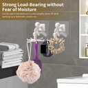 2 x 2 PCS 360Rotating Hanging Jewelry Organizer for Storage Necklace, Bracelets, Watches, Rings, Self-Adhesive Necklace Holder Organizer for Wall, Closet and Door, Bathroom, White