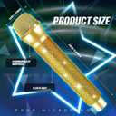 Sanwuta Bling Microphone Prop, Rhinestone Fake Microphone, Sparkly Glitter Toy Mic for Lip Sync, Disco Party Favors, Stage Performance, Christmas Halloween Cosplay Accessories (Gold)