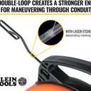 Klein Tools 56331 50-Foot Electrical Fish Tape, Steel Wire Puller with Double Loop Tip, Optimized Housing and Handle, 1/8-Inch