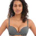 Freya Womens Check in Underwire Molded Bikini Top (34E, Monochrome)