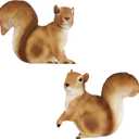 Squirrel Statues-Resin Animal Figurines for Outdoor Lawn and Garden Dcor-for Flower Beds, Fairy Gardens, Backyards and More by Pure Garden (Set of 2)