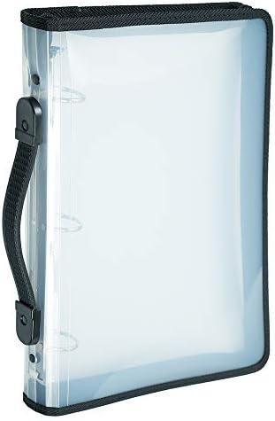 JAM PAPER Plastic Zipper 1.5 inch Binder - Clear 3 Ring Binder - 4 Pcs + 8 Pack Binder Divider Violet