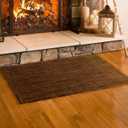 Plow & Hearth Dalton 2x3'6" Hearth Rug Fireproof | Chocolate | Wool Blend Fireplace Mat | Hearth Rugs for Fireplaces Fire Resistant | Protect Hardwood Floor and Carpet from Sparks and Embers