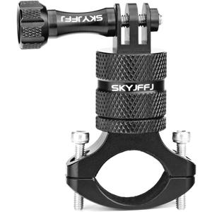 360 Degree Rotation Aluminum Motorcycle Bicycle Rack Mount Holder,Intended for GoPro Hero 13/12/11/10/9/8/Max,DJI Osmo Action 5Pro/4/3,Insta 360 Ace Pro 2/Pro/Ace (Black)