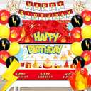 Birthday Party Decorations for Boys,Happy Birthday Banner,Foil Balloons,Tablecloth,Party Supplies For Girls (Yellow cartoon)
