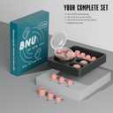 2 x BNU Ear Plugs for Concerts, 2 Pairs 25-35dB Noise Cancelling Earplugs for Work, Motorcycle Reusable High Fidelity Noise Reduction Ear Plugs with 6 Pair Silicon and Memory Foam Tips in S/M/L, Pink