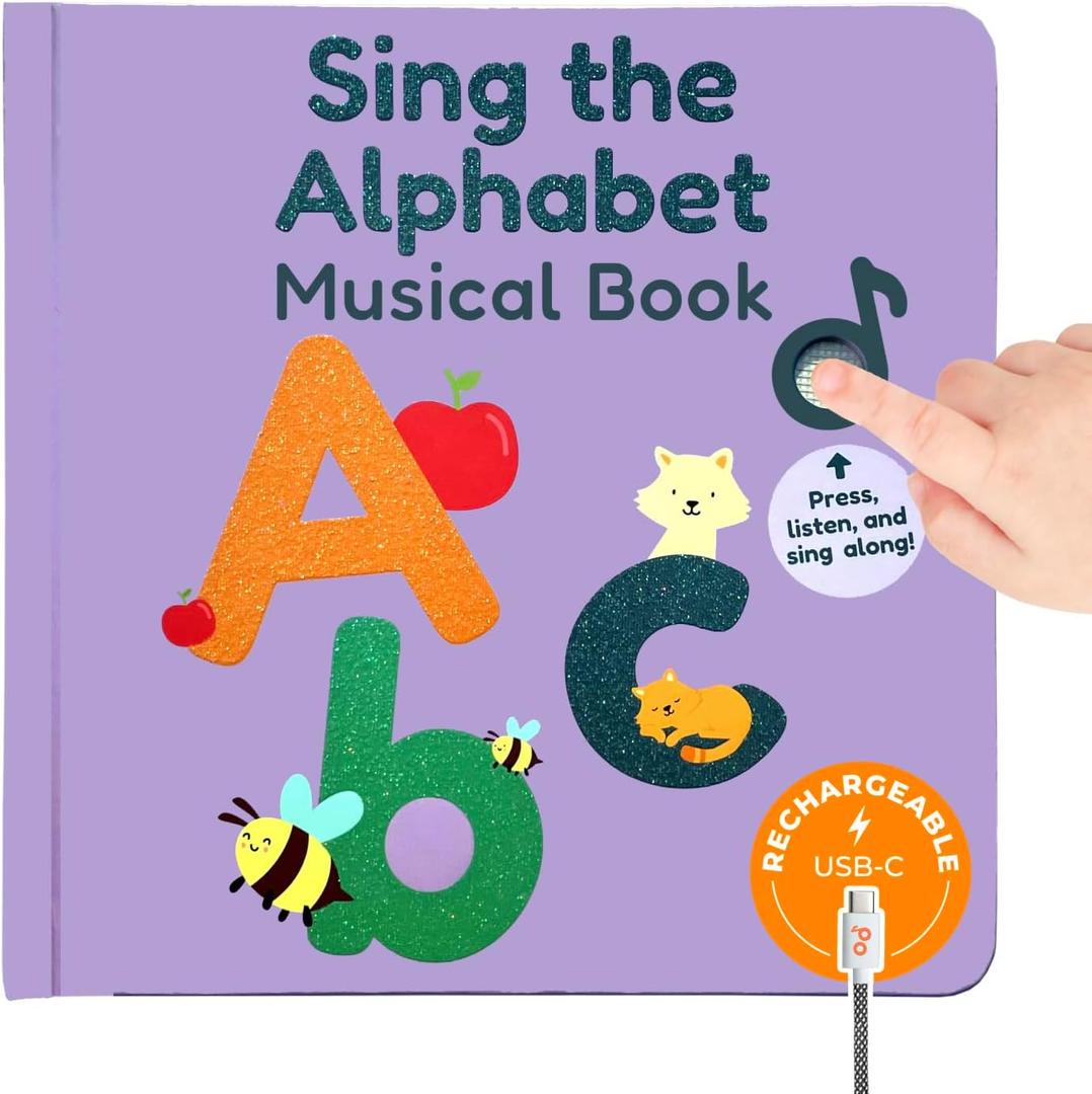 Cali's Books Alphabet Book for Toddlers 1-3 - Learn ABC, Musical Books for Kids, Interactive Talking Baby Toddler Sound Book, Educational Song Learning Toys, Singing and Speech Music Toy for Babies