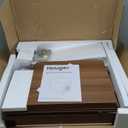 Huuger Narrow Night Stand Set of 2, End Table with Charging Station, USB-C Port, Rattan Side Table with Cabinet and Open Shelf, Synthetic Rattan, for Small Spaces, Bedroom, Walnut