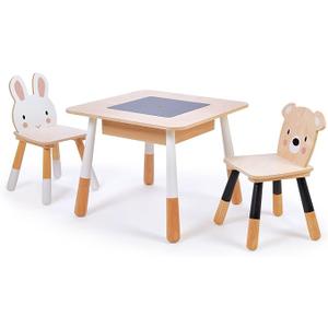 Tender Leaf Toys - Forest Table and Chairs Collections - Adorable Kids Size Art Play Game Table and Chairs - Made with Premium Materials and Craftsmanship for Children 3+ (Forest Table and Chairs)
