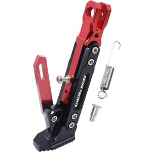 Universal Motorcycle Kickstand Adjustable Foot Side Support Parking Kickstand for Electric Motorbike Parking Foot Side Support Stand (Red)