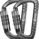 12kN (2697 lbs) Heavy Duty, Locking, Auto Locking, Wiregate Carabiner Clips, for Securing Pets, Outdoor, Camping, Hiking, Hammock, Dog Leash Harness, Keychains