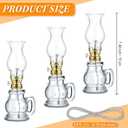 Yexiya 6 Set Vintage Glass Kerosene Lamp Rustic Oil Lamp Lantern Chamber Oil Clear Kerosene Hurricane with 6.6 ft Extra Wick for Indoor Use Lighting Decor Emergency (Trendy Style)