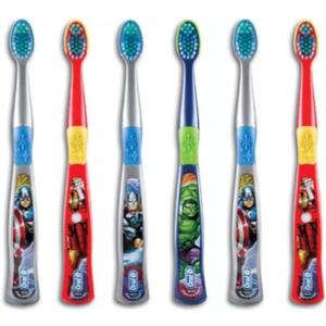 Oral-B Kids Spider Man Toothbrush for Little Children Ages 3+ Years Old, Extra Soft, Pack of 6 (Assorted)
