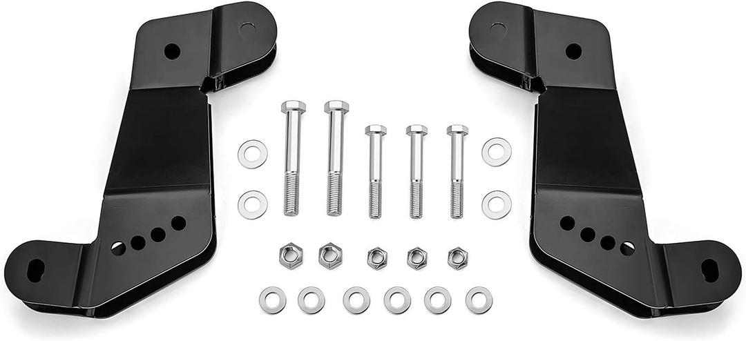 WSays Front Caster Left & Right Geometry Correction Control Arm Drop/relocation Bracket Fit 2-4 inch lift Compatible with Jeep Wrangler JK/JKU 2007-2018 Gloss Black
