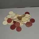 Jetec 96 Pieces Wooden Christmas Ornament 48 Pieces Predrilled Wood Slices 48 Pieces Twine Round Wooden Discs with Holes Unfinished Buffalo Plaid Blank for DIY Tree Decoration (Black-Red)