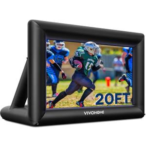 VIVOHOME 20 FT Inflatable Projector Screen for Outside, Blow Up Movie Screen Outdoor Use, Mega Large TV Screen with Carry Bag for Backyard, Triangular Back Support