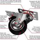 12 Pack 3" Swivel Caster Wheels with Double Brake Non Skid No Mark With Brake