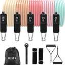 VEICK Resistance Bands, Exercise Bands, Workout Bands, Resistance Bands for Working Out with Handles for Men and Women, Exercising Bands for Fitness Weights Work Out at Home (Light Pink)