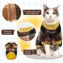 Sphynx Cat Sweater, Soft Fleece Pullover with Sleeves, Warm & Elastic Pet Clothes for Hairless Cats and Small Kittens, Cozy Winter Outfit Yellow XL