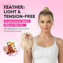 REECHO Ponytail Extension, 8" Short Mini Claw Clip Pony Tail Hair Extensions Natural Soft Feather-Light Tension-Free Ponytail Hairpiece for Women - Light Brown with Golden Ends