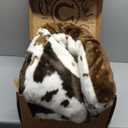 Bedfolks Plush Waterproof Dog Crate Bed, Faux Fur Kennel Pad for Extra Large Dogs, Removable Washable Cover, 41"x27", Cow Print