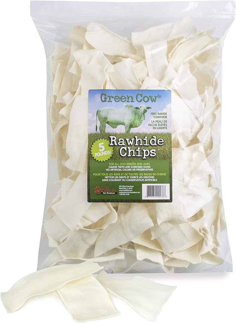 Chips 5-Pound Bag - Premium Large Dog Rawhide Chews - Ideal for Agressive Chewers Dog Rawhide Treats - Durable Rawhide Bones for Large Dogs