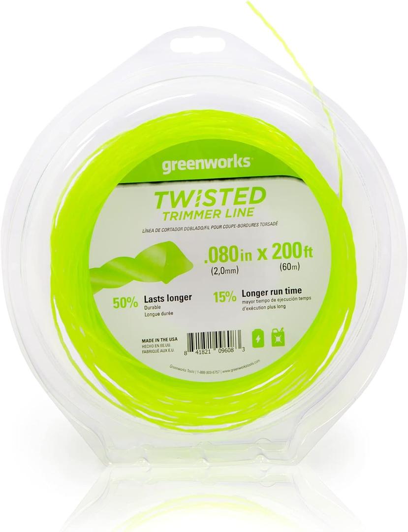 Greenworks 0.080" 200-Foot Twisted String Trimmer Line Greenworks 0.080" 200-Foot Twisted String Trimmer Line