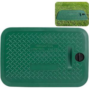 EBaokuup 12 x 17 Inch Irrigation Valve Box Cover, Rectangular Sprinkler Valve Lids with Plug, Sprinkler Valve Cover Replacement for Outdoor Irrigation Watering Equipment, Only Covers, Box Not Included