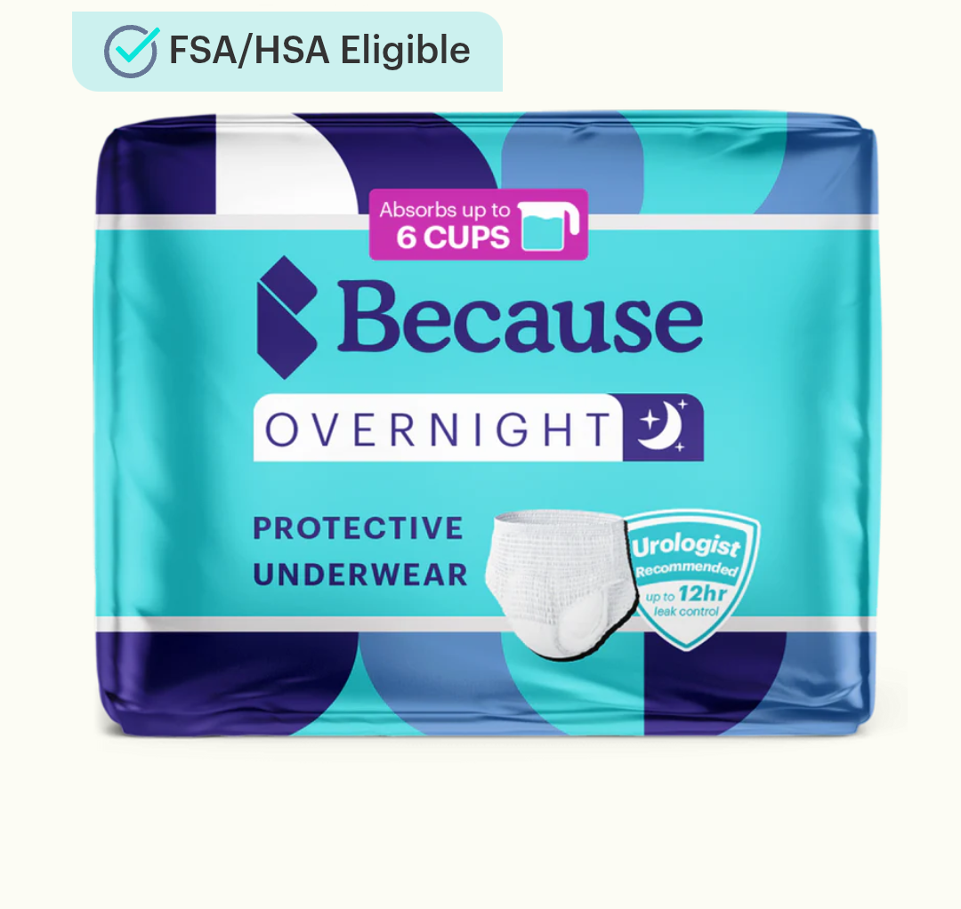 Because Unisex Premium Overnight Plus Pull Up Underwear - Extremely Absorbent, Soft & Comfortable Nighttime Leak Protection - White, XX-Large - Absorbs 6 Cups - 10 Count (Pack of 3, 30 count) Because Unisex Premium Overnight Plus Pull Up Underwear - Extremely Absorbent, Soft & Comfortable Nighttime Leak Protection - White, XX-Large - Absorbs 6 Cups - 10 Count (Pack of 3, 30 count)