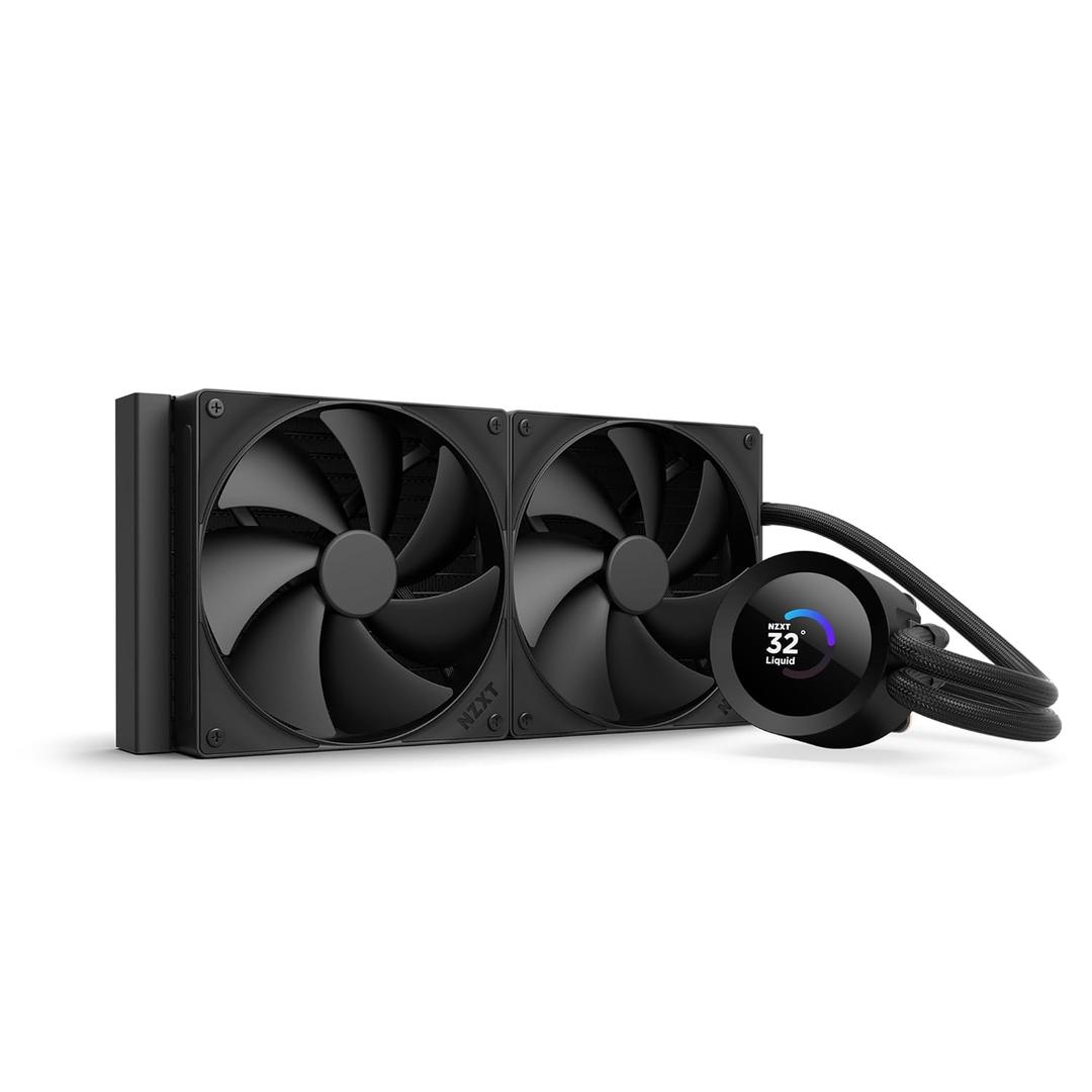 NZXT Kraken Plus 280  AIO CPU Liquid Cooler  280mm Radiator  2 x F140P Fans  Customizable 1.54" Square LCD  AMD AM5, AM4  Intel LGA 1851/1700, 1200/115X  Black
