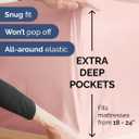 Extra Deep Cal King Fitted Sheet - Hotel Luxury Single Fitted Sheet Only - Easily Fits 18 inch to 24 inch Mattress - Ultra Soft, Wrinkle Free with Extra Deep Pockets - Breathable & Comfy - Baby Pink
