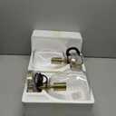 SOLFART Vintage Bathroom Vanity Light Black Bathroom Light fixtures Over Mirror Metal with Clear Glass Brass Fixtures Wall Mount Wall Lighting Sconce (2 Lights)