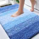 OLANLY Bathroom Rugs Mat 30x20, Extra Soft Absorbent Microfiber Bath Rugs, Rubber Backing, Quick Dry, Washable Bath Mats for Bathroom Floor, Tub and Shower, Home Decor Accessories, Light Royal Blue