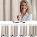 H.VERSAILTEX 72 inch Blackout Curtains, 100% Absolutely Blackout Thermal Insulated Textured Linen Look Curtain Draperies Anti-Rust Grommet Linen Curtains Blackout, 2 Panels, Natural