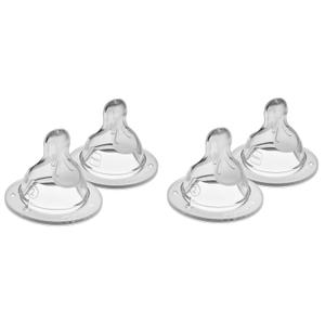 MAM Bottle Nipples Medium Flow Nipple Level 2, for 2+ Months, SkinSoft Silicone Nipples for Baby Bottles, Fits All MAM Bottles, 4 Pack