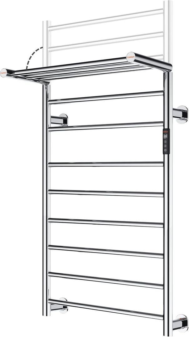Heated Towel Rack Foldable Smart Dual-Zone App No-Drill Chrome CA3