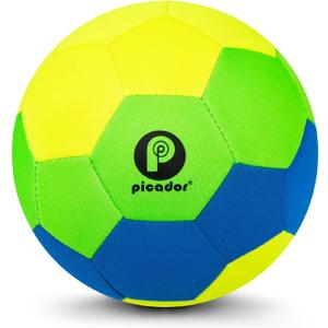 The House Ball, Soft and Safe Indoor Soccer Balls Size 4 for Inside Home Yard, Fun Kids Soccer Gifts for Girls Boys Indoor Play (Bright Green&Yellow)