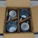 GBHOME Ceramic Coffee Mugs Set of 4, 12oz Stoneware Coffee Mugs Set For Dad Mom Women MEN, Light Weight Ceramic Coffee Cups for Latte/Tea/Beer/Hot Cocoa, Dishwasher & Microwave Safe (Pacific Blue)