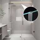 Glass Door Side Seal Strip 100 Frameless Shower Door Sweep for 3/8" Sliding or Swing Framelss Glass Door(U Type)