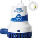 WASSERMANN 2000GPH Prime Bilge Pump 12V, Upgraded Heavy-Duty Marine Submersible Bilge Water Pumps for Boats with Long Power Cord and Anti-Airlock Protection for Continuous Reliable Operation