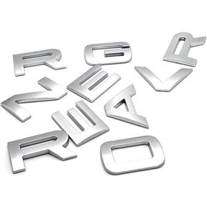 3D Raised Front Head ABS Letter Decal Emblem Tailgate Letters Rear Emblem Nameplate Sport Badge Compatible with RxxxE and RxxxR (Matte Silver)